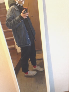 「CONVERSE（コンバース）のconverse（コンバース） ALL STAR OX（オールスターOX）（スニーカー）」を使った、miyさん（レディース・161cm）の冬コーディネート