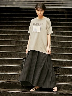 「Lilas Campbell（リラキャンベル）のアイテム」を使った、nano・universe lady's　STAFFさん（レディース・160cm）の夏コーディネート