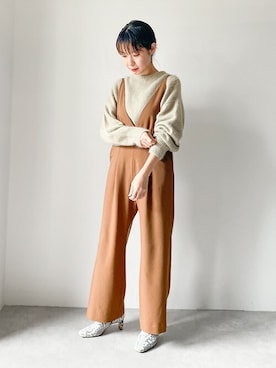 「NANO universe（ナノユニバース）のアイテム（サロペット/オーバーオール）」を使った、nano・universe lady's　STAFFさん（レディース・160cm）の秋コーディネート