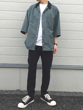 「BEN DAVIS（ベンデイビス）のアイテム（Tシャツ/カットソー）」を使った、Tさん（メンズ・170cm）の春コーディネート