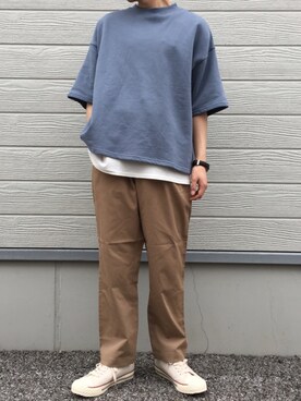 「INHERIT（インヘリット）のアイテム」を使った、Tさん（メンズ・170cm）の春コーディネート