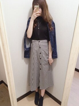 「ハイネックトップス」｜yuuさん（レディース・164cm）の春コーディネート