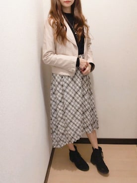 「ハイネックニット」｜「アイテム（福袋/福箱）」を使った、yuuさん（レディース・164cm）の秋コーディネート