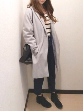「GRL（グレイル）のフリルマムデニムパンツ（デニムパンツ）」を使った、yuuさん（レディース・164cm）の秋コーディネート