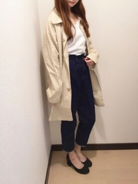 「GRL（グレイル）のフリルマムデニムパンツ（デニムパンツ）」を使った、yuuさん（レディース・164cm）の冬コーディネート