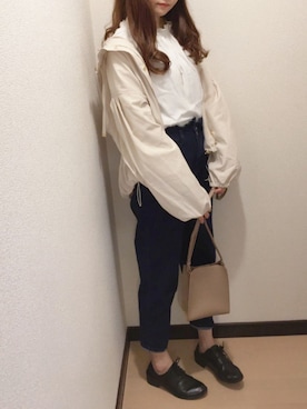 「GRL（グレイル）のフリルマムデニムパンツ（デニムパンツ）」を使った、yuuさん（レディース・164cm）の春コーディネート