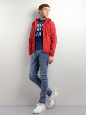 「coen（コーエン）のアイテム（ナイロンジャケット）」を使った、タレスさん（メンズ・178cm）の春コーディネート