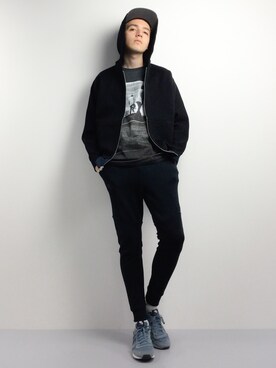 「EN ROUTE（アンルート）のアイテム（パーカー）」を使った、タレスさん（メンズ・178cm）の春コーディネート