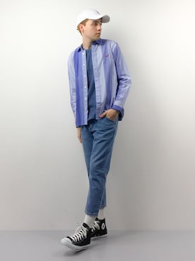 「NOLLEY’S（ノーリーズ）のアイテム（トップス）」を使った、タレスさん（メンズ・178cm）の春コーディネート