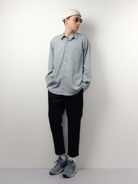 「LAKOLE（ラコレ）のアイテム（チノパンツ）」を使った、タレスさん（メンズ・178cm）の春コーディネート