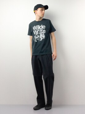 ベーシックtシャツ ワイルドウルフを使ったメンズ人気ファッションコーディネート Wear
