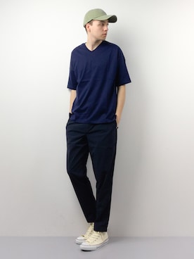 「improves（インプローブス）のアイテム（帽子）」を使った、タレスさん（メンズ・178cm）の春コーディネート