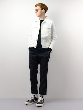 「ZIP FIVE（ジップファイブ）のアイテム（デニムジャケット）」を使った、タレスさん（メンズ・178cm）の春コーディネート