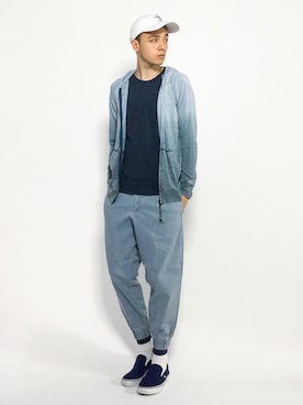 「GUILD PRIME（ギルドプライム）のアイテム（帽子）」を使った、タレスさん（メンズ・178cm）の夏コーディネート