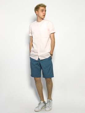 「417 EDIFICE（フォーワンセブンエディフィス）のアイテム（チノパンツ）」を使った、タレスさん（メンズ・178cm）の夏コーディネート