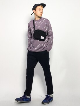「STUDIOUS BLUE（ストゥディオスブルー）のアイテム（ニット/セーター）」を使った、タレスさん（メンズ・178cm）の秋コーディネート