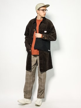 「CASPER JOHN（キャスパージョン）のCASPER JOHN グレンチェックイージーパンツ（その他パンツ）」を使った、タレスさん（メンズ・178cm）の秋コーディネート