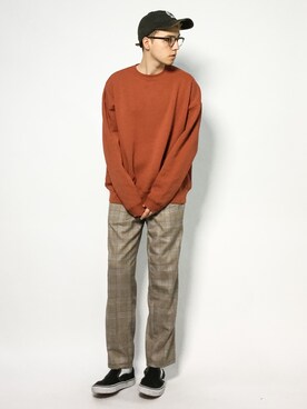 「CASPER JOHN（キャスパージョン）のCASPER JOHN グレンチェックイージーパンツ（その他パンツ）」を使った、タレスさん（メンズ・178cm）の秋コーディネート