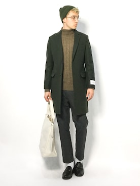 「JOURNAL STANDARD relume（ジャーナルスタンダード　レリューム）のアイテム（チェスターコート）」を使った、タレスさん（メンズ・178cm）の冬コーディネート