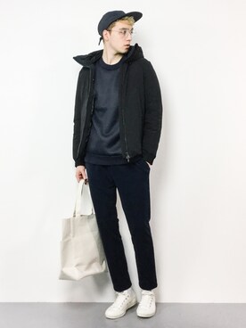 「EDIFICE（エディフィス）のアイテム（ブルゾン）」を使った、タレスさん（メンズ・178cm）の冬コーディネート
