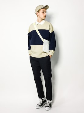 「ラガーシャツ」｜タレスさん（メンズ・179cm）の冬コーディネート