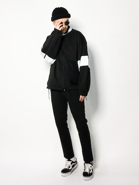 「CASPER JOHN AIVER（キャスパージョンアイバー）のアイテム（ジャージ）」を使った、タレスさん（メンズ・179cm）の冬コーディネート