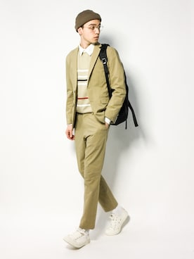 「ラガーシャツ」｜タレスさん（メンズ・179cm）の春コーディネート