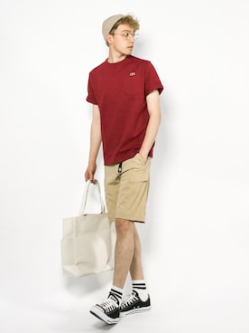 「LACOSTE」｜「アイテム（ニットキャップ/ビーニー）」を使った、タレスさん（メンズ・179cm）の夏コーディネート