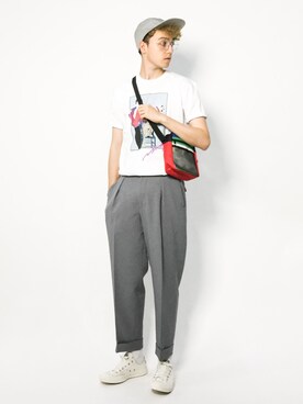 「STARTER BLACK LABEL（スターターブラックレーベル）のアイテム（Tシャツ/カットソー）」を使った、タレスさん（メンズ・179cm）の夏コーディネート