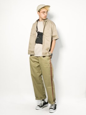 「URBAN RESEARCH Sonny Label（アーバンリサーチサニーレーベル）のアイテム（チノパンツ）」を使った、タレスさん（メンズ・179cm）の夏コーディネート