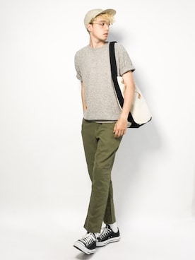 「HVC（エイチブイシー）のアイテム（パンツ）」を使った、タレスさん（メンズ・179cm）の夏コーディネート