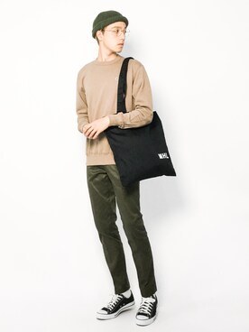 「CONVERSE TOKYO（コンバーストウキョウ）のアイテム（スウェット）」を使った、タレスさん（メンズ・179cm）の夏コーディネート