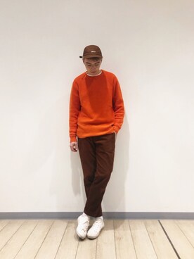 「MR.GENTLEMAN（ミスタージェントルマン）のアイテム（帽子）」を使った、タレスさん（メンズ・180cm）の冬コーディネート