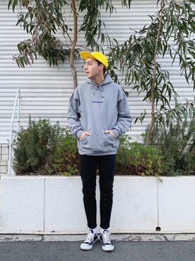 「MR.GENTLEMAN（ミスタージェントルマン）のアイテム（帽子）」を使った、タレスさん（メンズ・180cm）の冬コーディネート
