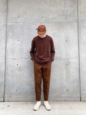 「MR.GENTLEMAN（ミスタージェントルマン）のアイテム（帽子）」を使った、タレスさん（メンズ・180cm）の冬コーディネート