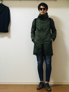 「秋冬」｜「アイテム（ダッフルコート）」を使った、Rh(-)さん（メンズ・176cm）の秋コーディネート
