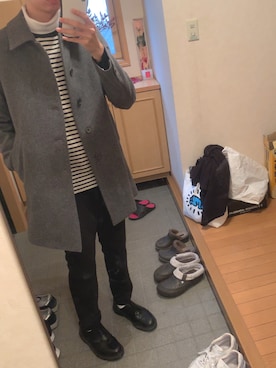 「きれいめスタイル」｜「アイテム（ステンカラーコート）」を使った、そうきさん（メンズ・180cm）の冬コーディネート