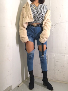 「Futier land（フューティアランド）のアイテム」を使った、Saeさん（レディース・162cm）の春コーディネート