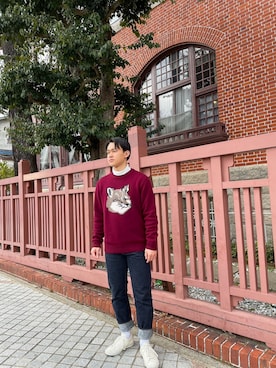 「ZOZO（ゾゾ）のストレートデニムパンツ［MEN］（デニムパンツ）」を使った、KDBさん（メンズ・178cm）の冬コーディネート
