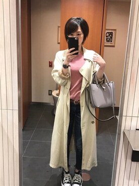 「ドラフトアングリッド」｜「アイテム（トレンチコート）」を使った、miiiixさん（レディース・160cm）の春コーディネート