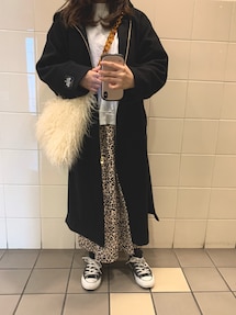 HAMILTONフードロングコート スローブイエナ ブラック 黒 SLOBE IENA