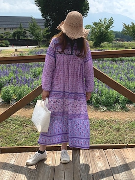 「flower」｜「アイテム（帽子）」を使った、R Tさん（レディース・155cm）の夏コーディネート