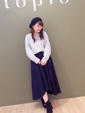 「アイテム（イヤリング）」を使った、すえちゃんさん（レディース・150cm）の秋コーディネート