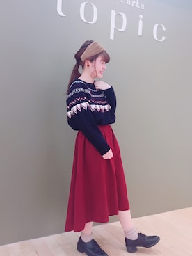 「アイテム（ヘアアクセサリー）」を使った、すえちゃんさん（レディース・150cm）の冬コーディネート