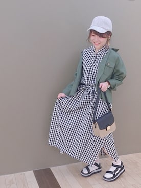 「Green　Parks（グリーンパークス）の・パイルキャップ（帽子）」を使った、すえちゃんさん（レディース・150cm・20代）の春コーディネート