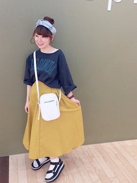 「アイテム（ヘアバンド）」を使った、すえちゃんさん（レディース・150cm）の春コーディネート