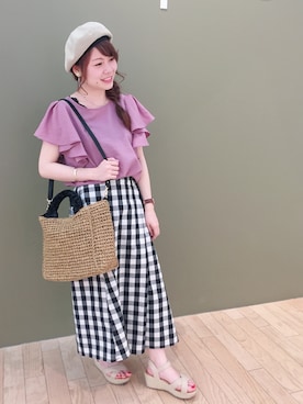 「フレアスリーブ」｜すえちゃんさん（レディース・150cm）の春コーディネート