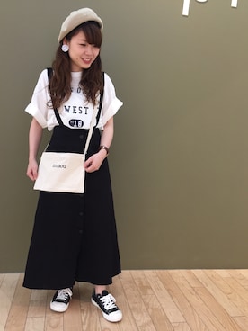 「サコッシュ」｜すえちゃんさん（レディース・150cm）の春コーディネート