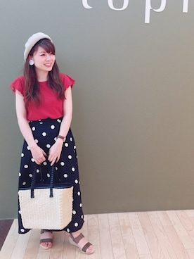 「アイテム（かごバッグ）」を使った、すえちゃんさん（レディース・150cm・20代）の春コーディネート