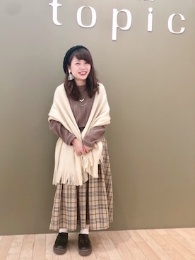 「アイテム（マフラー）」を使った、すえちゃんさん（レディース・150cm・20代）の秋コーディネート